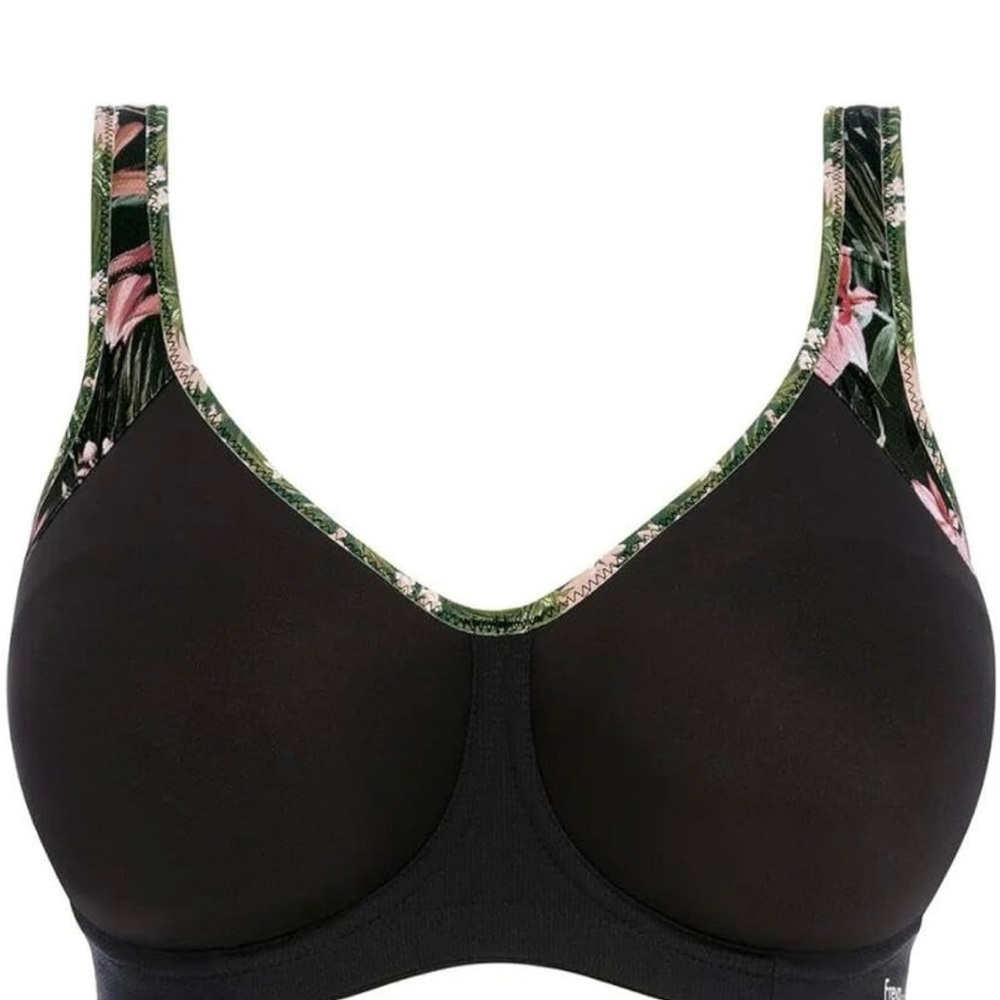 Freya Sonic High Impact Underwire Sports Bra 36FF, Jungle Black